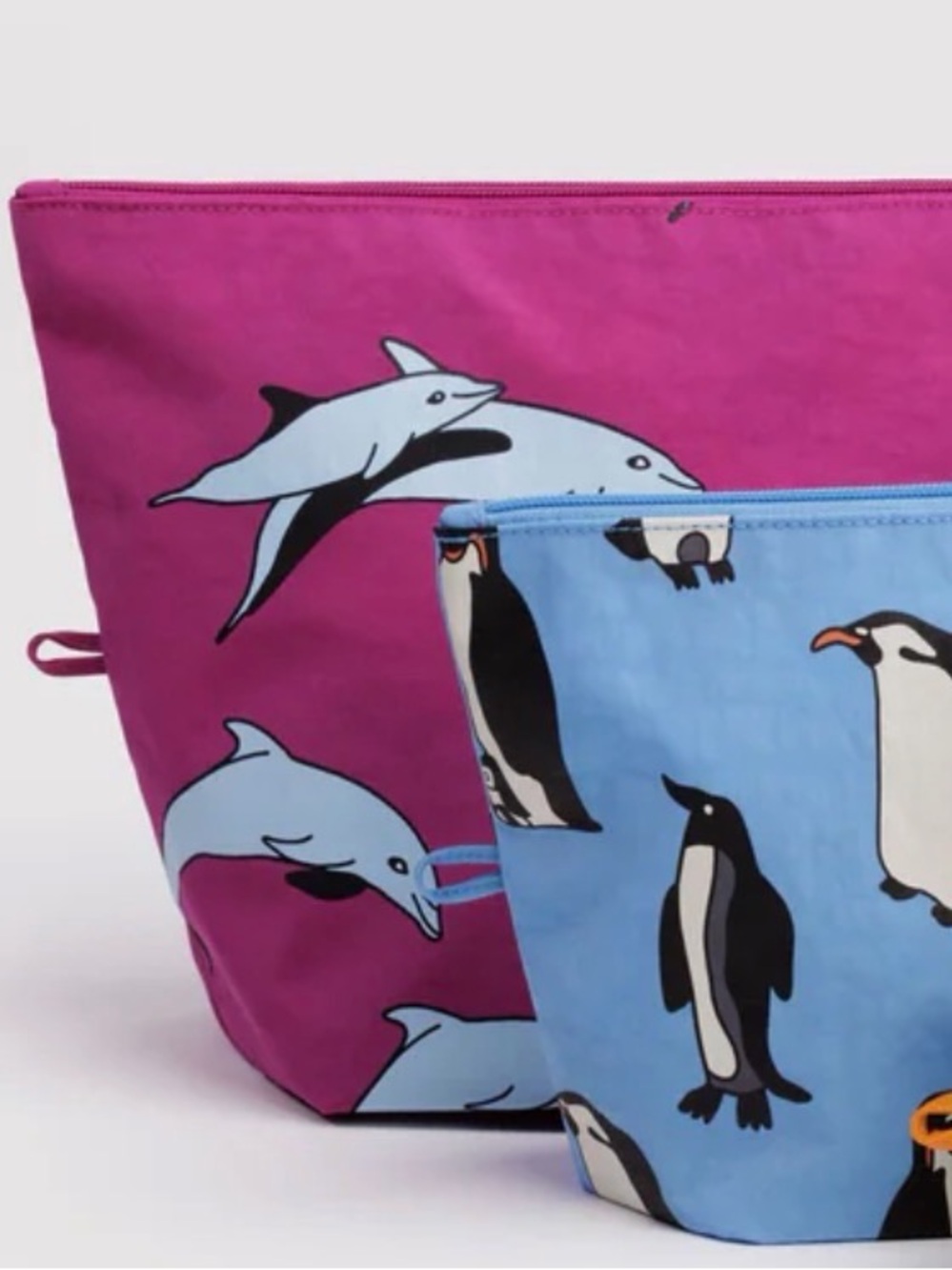 Baggu Go Pouch NWT Large Dolphin & Medium Penguin